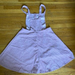SHEIN overall button up pink corduroy dress